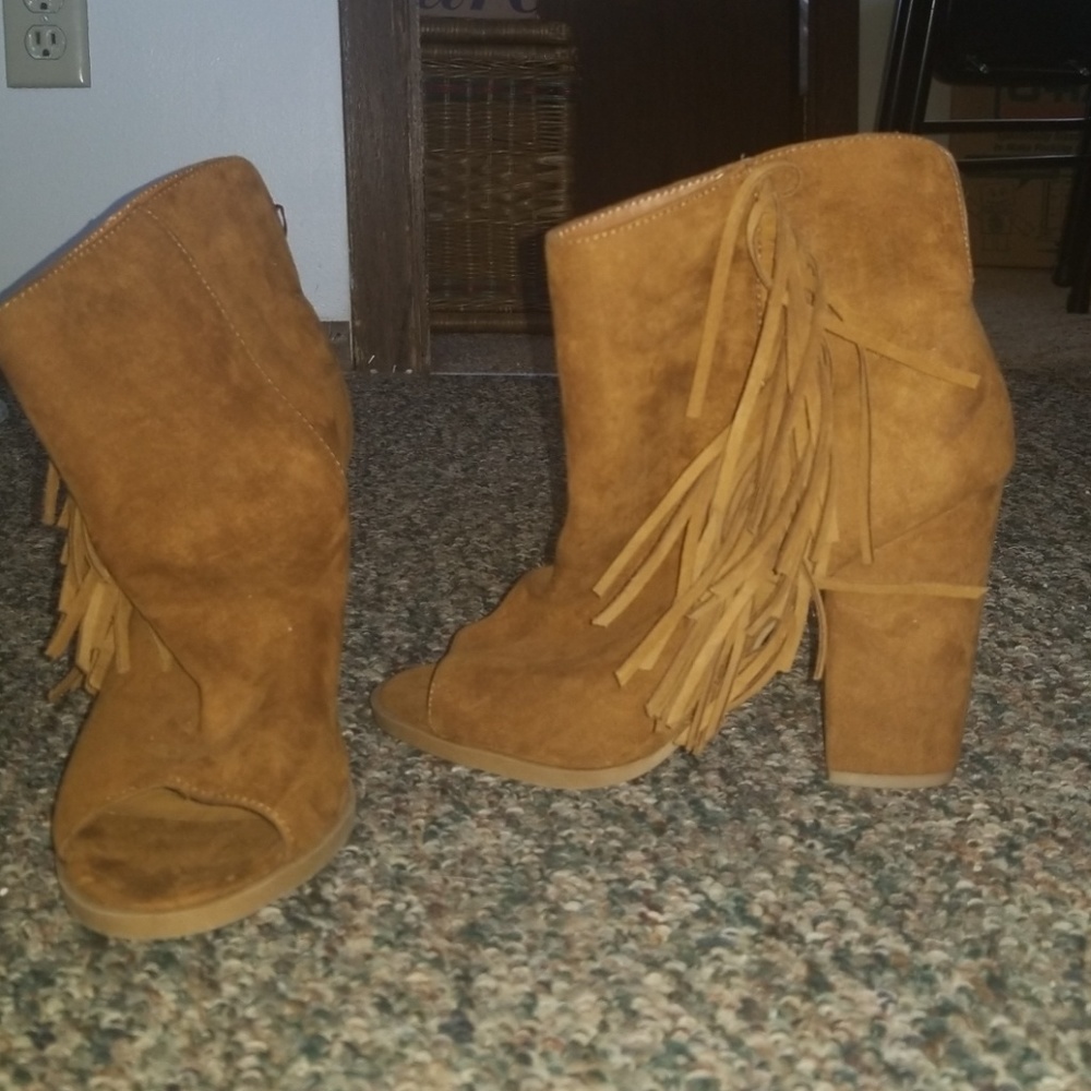 Fringe booties